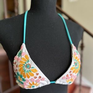 Victoria’s Secret Beaded Triangle Bikini Top 32B